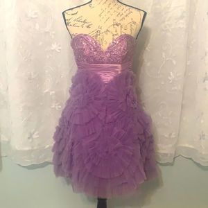 Jovani | Lilac Dress | mini and strapless | size 2